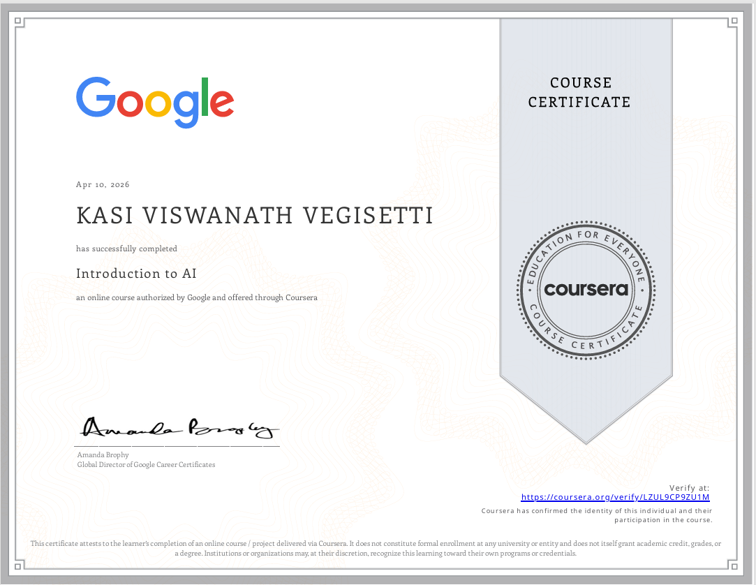 Google Coursera Introduction to AI